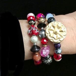 Handmade Bracelet with Vintage and Contemporary Elements (NB80-9H)